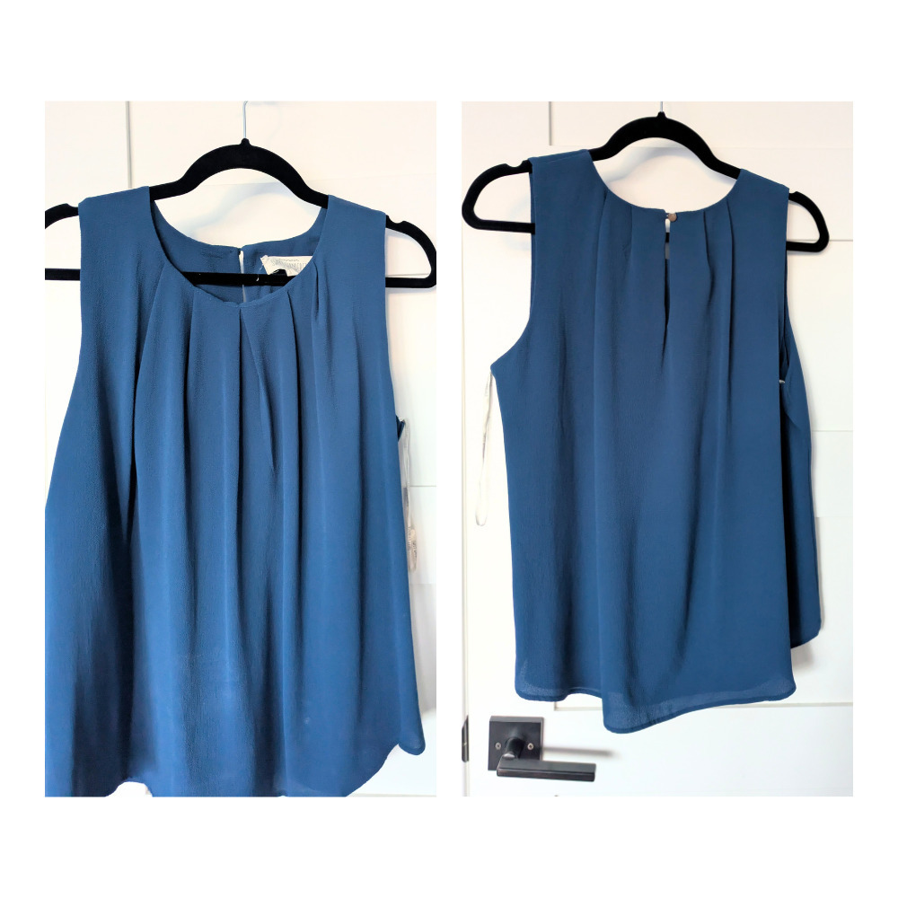 Sweet Wanderer Blue Sleeveless Blouse